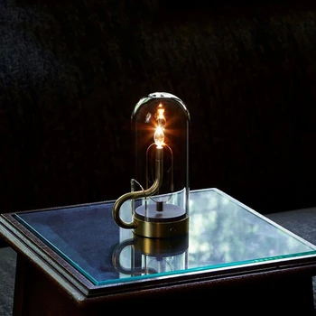 Retro Reštaurácia, Bar Nočné Svetlo Dizajnér USB Nabíjateľné Plameň Sviečky Kvapka Vody Stolové Lampy, Spálne, Sklenené Dekorácie
