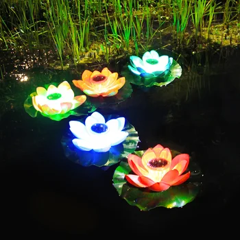Solárne Umelé Plávajúce Lotus Svetlo, Solárny Nočné Svetlo Bazén Svetlo Lotus Lampy Záhradné Jazierko Fontána Dekor Vonkajšie Osvetlenie