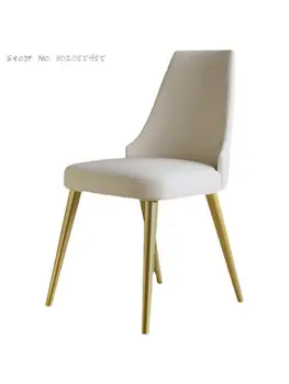 Svetlo luxusné jedálenské stoličky domov moderný minimalistický čistý celebrity dizajnér Nordic make-up štúdia mlieko čajovni kožené kreslo