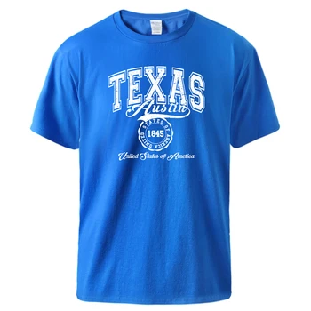 Texas v Austine v Spojených Štátoch Amerických Vytlačené pánske Tričko Mäkké Bavlnené Tričko Tričko Bežné Cool Oblečenie Základné Pôvodné Krátky Rukáv