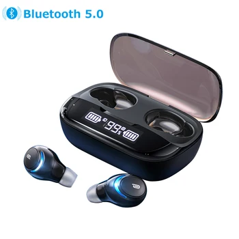 TWS M-U8 Digitálny Displej Slúchadlá Bluetooth-kompatibilný Headset Stereo Dotknite sa položky Bezdrôtové pripojenie Športové Slúchadlá Inteligentnej Redukcie Šumu