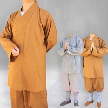 UNISEX Vysokej Kvality Zen Shaolin Monks Kung Fu Vyhovuje Bojových umení Lohan Arhata Oblečenie Budhizmus Uniformy Župan
