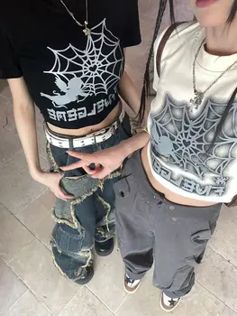 V lete roku 2023 Módne Harajuku Spider grafické Y2k Japonsko oblečenie žien sexy Plodín Topy Streetwear Dievča Kawaii t shirt Gotický Blusas
