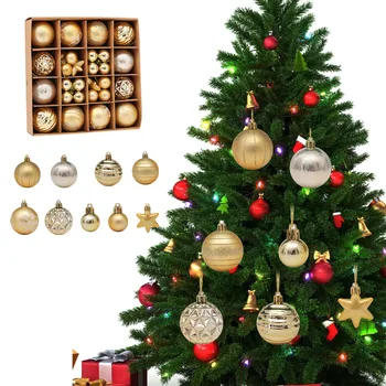 Vianočné Ozdoby Nové Dekorácie, Ozdoby 42 KS Vianočné Gule Box Farebný Výkres Alebo Vzor Vianočný Strom Ornament Loptu