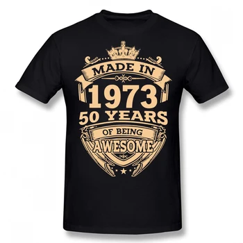 Vyrobené V roku 1973 50 Rokov Je Úžasné 50. T Košele Grafické Bavlna Streetwear Krátky Rukáv Narodeninám Letné Štýl T-shirt