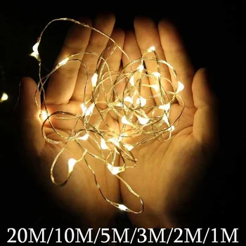Víla Svetlá Vonkajšie Svetlo LED Darčeka Medený Drôt String Svetlá 10M Strany, Vianočné Dekorácie Garland pre Svadobné Dekorácie