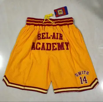 Žltá Je Fresh Prince of Bel Air Akadémia #14 Will Smith Basketbal Šortky Usa Veľkosť